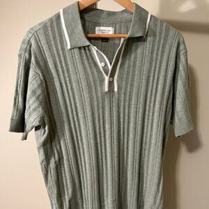 American Eagle AE Weekend Tipped Sweater Polo Ribbed Size M